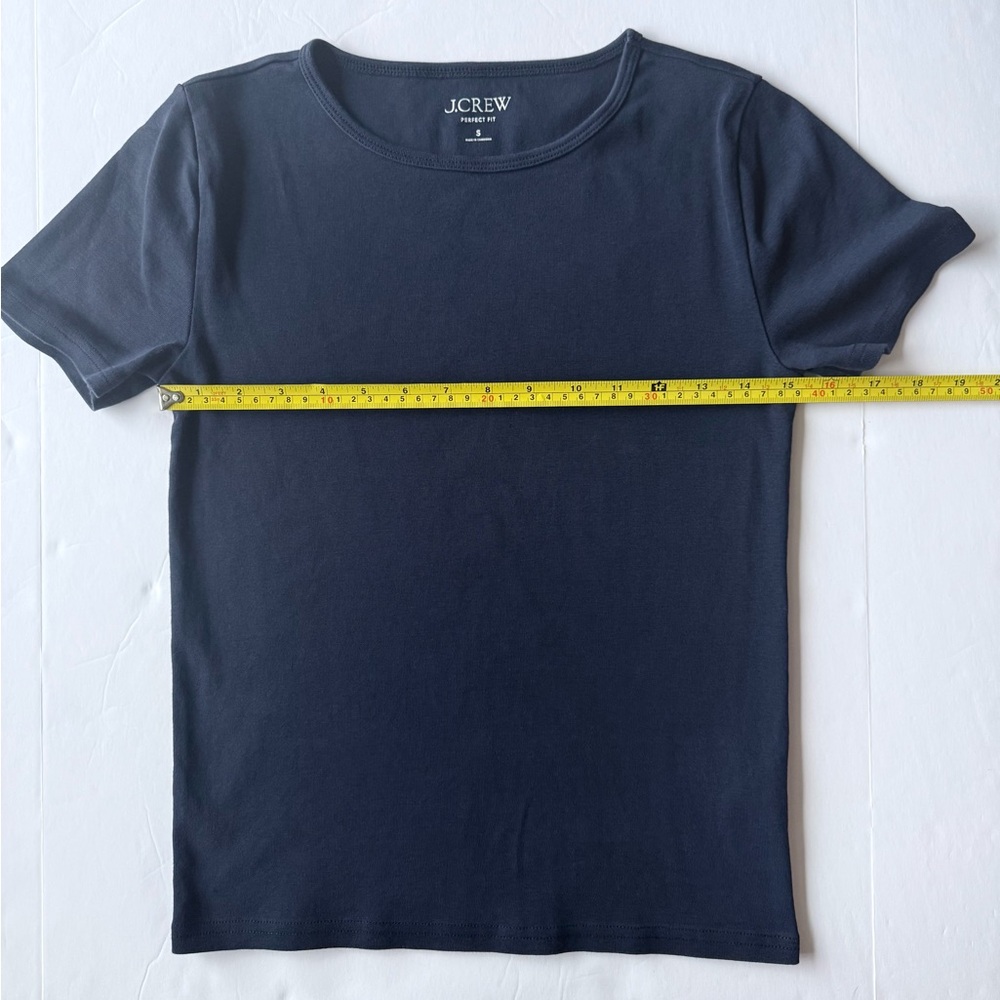 J. Crew New Perfect-Fit Short-Sleeve T-Shirt Navy Blue Size S - Picture 5 of 6
